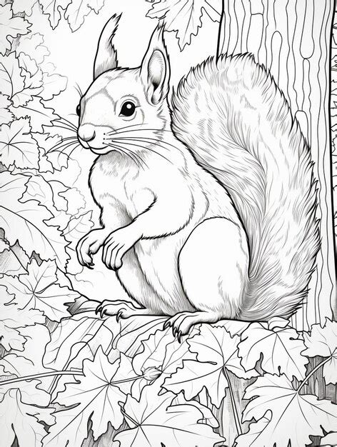 46000 Realistic Squirrel Coloring Page Pictures