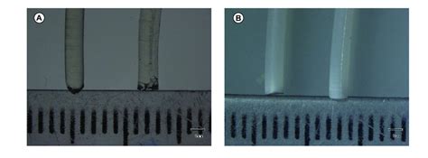 Images of (A) type I PVA filament (P c ) filament (before and after ...