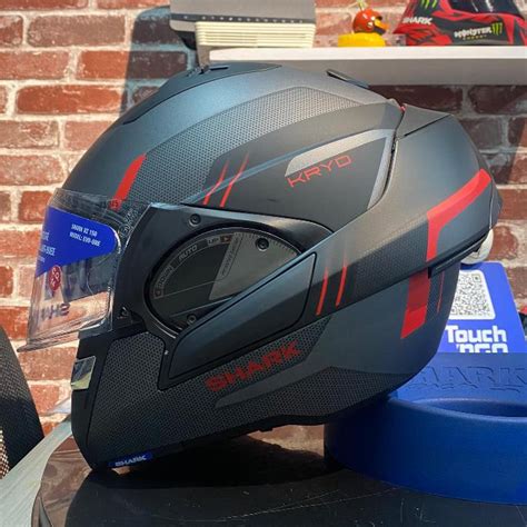 Shark Evo Es Kryd Red Mat 180 Modular Flip Up Shark Helmets Shopee