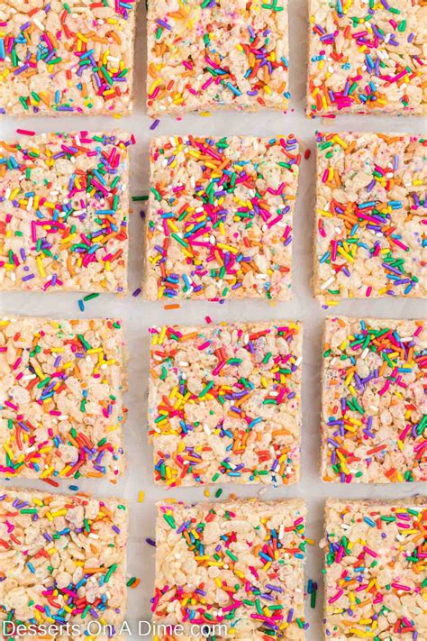 Cake Batter Rice Krispie Treats Funfetti Rice Krispie Treats