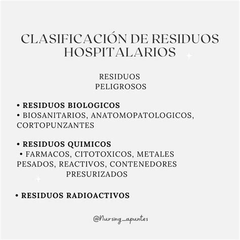 Clasificación De Residuos Hospitalarios Nursing Apuntes Udocz