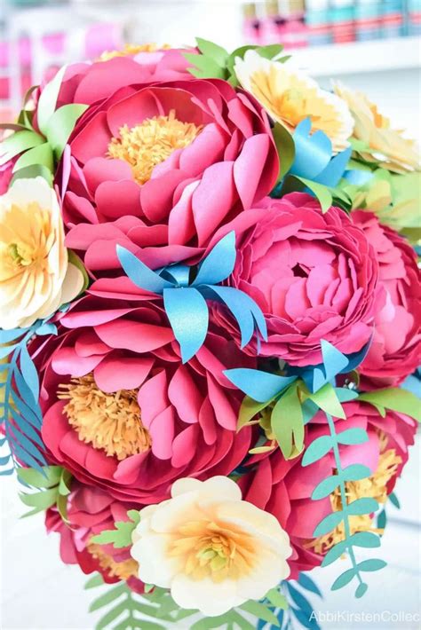 How To Make A Cascading Paper Flower Bouquet Abbi Kirsten Collections