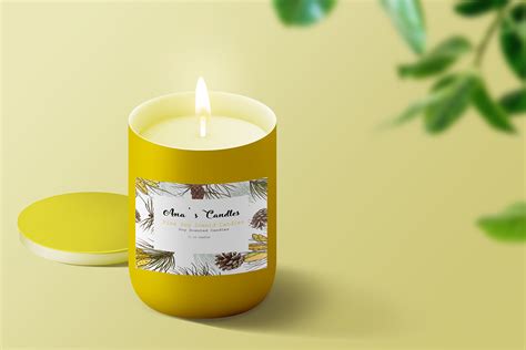 pine scented candle on Behance