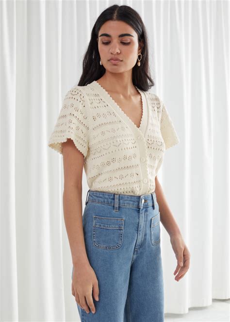 Cotton Crochet Short Sleeve Cardigan Short Sleeve Cardigan Crochet