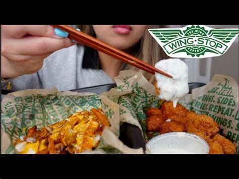 Asmr Wingstop Voodoo Fries Hawaiian And Lemon Pepper Wings Youtube