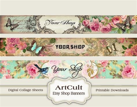 ETSY SHOP BANNERS Set No12 Multipurpose digital by ArtCult