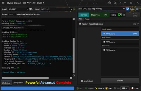 Generic SC7731E SPD device's FRP succ3essfully removed by Hydra Tool ...