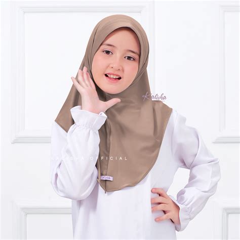 Jual Kerudung Instan Jersey Anak Hijab Pinguin Alika Jilbab Instan Anak