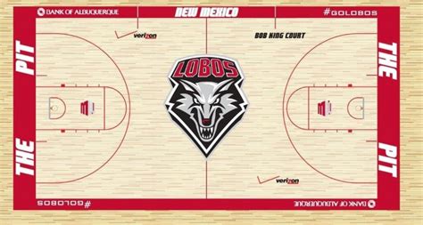 Unm Basketball Lobos Unveil New Design For Pit Floor Benchmark