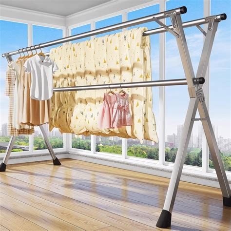 Foldable Sampayan Stainless Clothes Drying Rack Hanger Stand Laundry