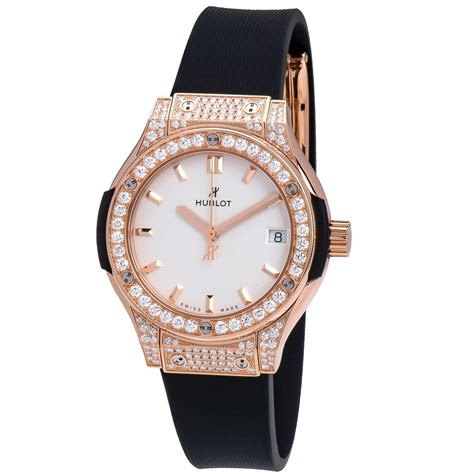 Hublot Classic Fusion 33mm Ladies Watch With Diamonds 581 Ox 2611 Rx 1704 Your Watch Llc