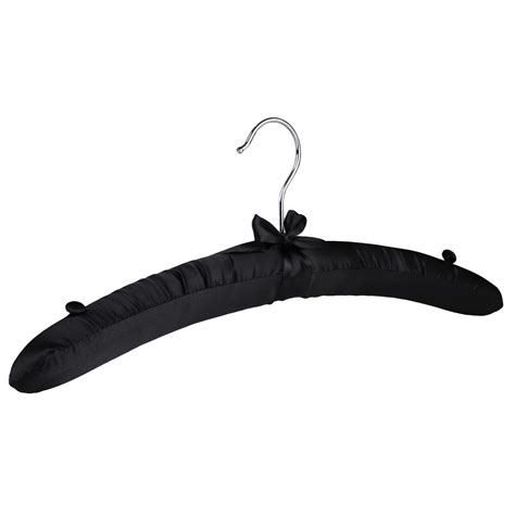 Black Satin Padded Hanger Wedding Coat Hangers The Hanger Store