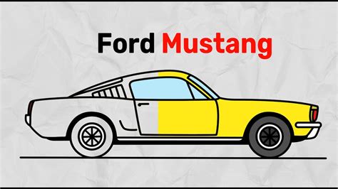 How To Draw Ford Mustang Easy Drawing For Everyone The Cardigans