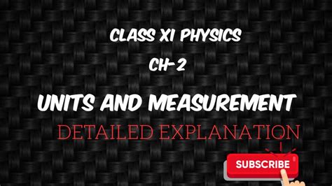 Units And Measurements Lecture 1 YouTube