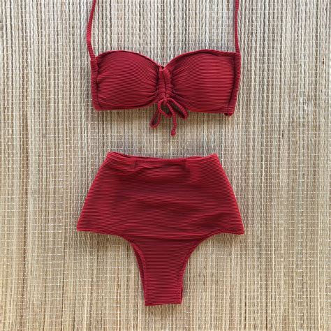 Biquini Canelado Hot Pants Carmim Dondoca Moda Feminina Dondoca Moda Feminina