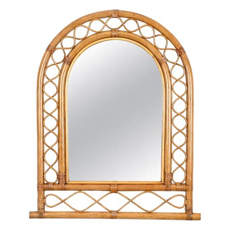 Franco Albini French Riviera Large Oval Mirror In Rattan And Wicker