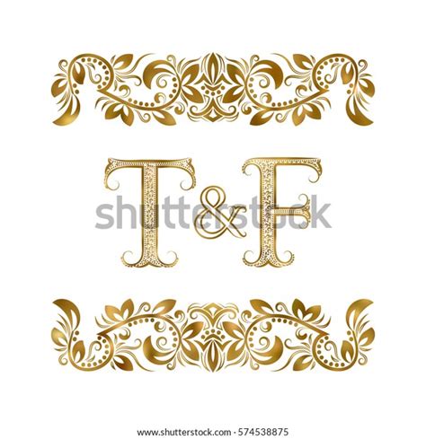 T F Vintage Initials Logo Symbol Stock Vector Royalty Free