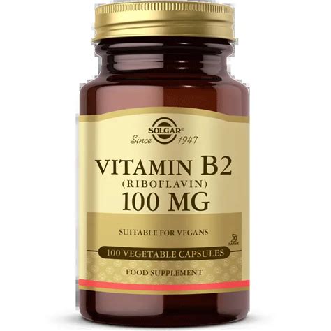 Vitamin B Riboflavin Mg Vitaminler Solgar Vitamin