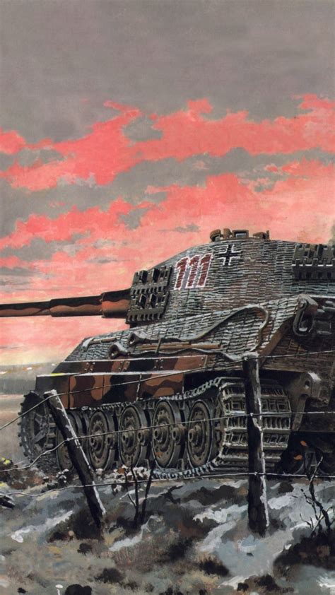 Скачать обои рисунок танк PzKpfw VI Ausf B Tiger II ВОВ Германия