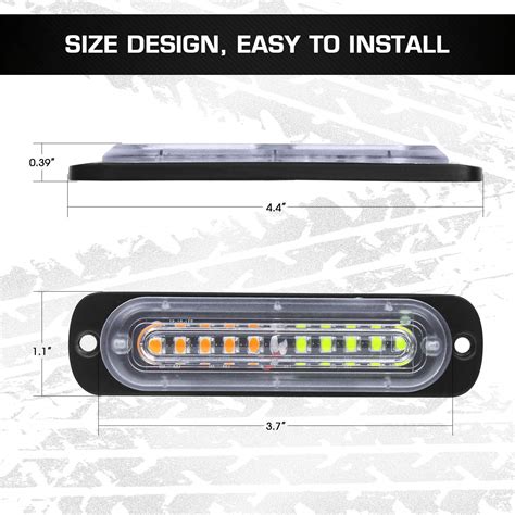 Linkitom Pcs Ultra Slim Sync Feature Led Emergency Hazard Warning