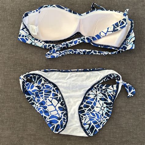 Jag Piece Bikini Swimsuit Blue White Stunning Gem