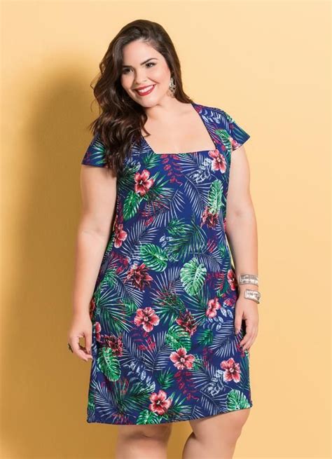 Marguerite Vestido Decote Quadrado Mix Floral Com Tiras Plus Size