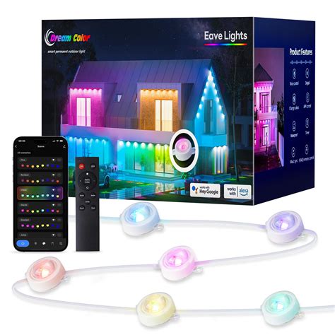 Pak Permanent Outdoor Lights, 100FT Smart RGB+IC LED Lights for House