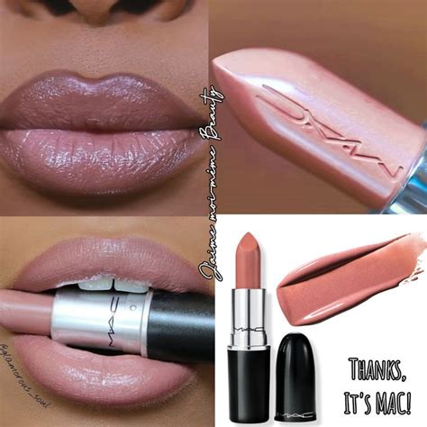 MAC Thanks It S MAC Lustreglass Lipstick Taupe Nude Pink With Silver Pearl In 2024 Mac