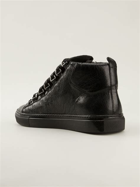 Balenciaga Arena High Top Leather Trainers In Black For Men Lyst