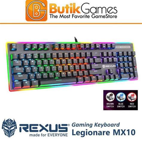 Jual Rexus Mx Keyboard Gaming Mechanical Rgb Legionare Red Switch