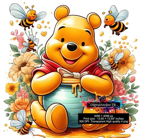 4 PNG Honey Bear Watercolor Splash Digital Clipart Bear With Etsy In