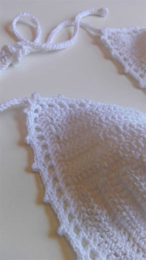 Re Enganchada White Bikini Crochet Top