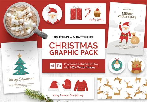 Christmas Vector Graphics Pack Photoshop Illustrator Designercandies
