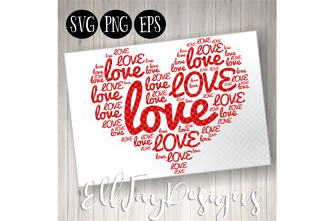 Love Heart Word Art By Elljaydesigns Thehungryjpeg