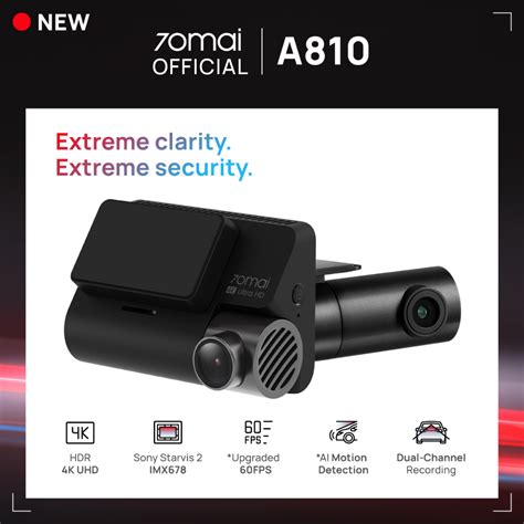 NEW70mai A810 Smart Dash Cam 4K Built In GPS 60 FPS Motion