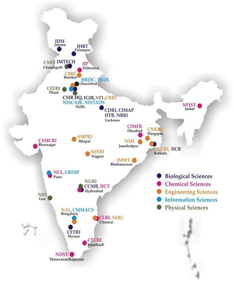 CSIR Labs On Map