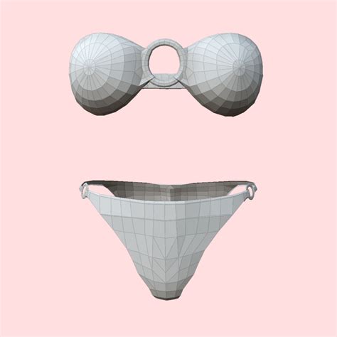 D Model Sexy Snake Print Bikini Vr Ar Low Poly Cgtrader