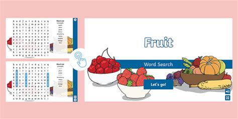 Fruit Interactive Word Search Professor Feito Twinkl