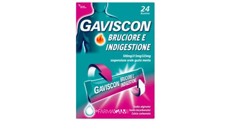 Gaviscon Bruciore E Indigestione 24 Bustine Gusto Menta