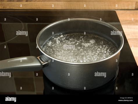 Saucepan Of Boiling Water Stock Photo Alamy