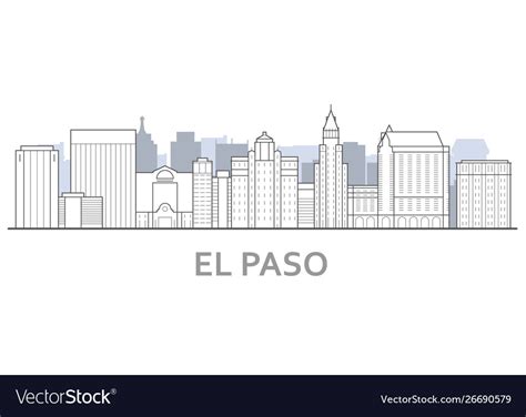 El paso skyline texas - panorama el paso Vector Image