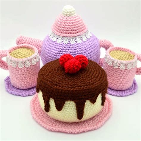 Amigurumi Tea Set And Cake Crochet Pattern Crochet Food Etsy