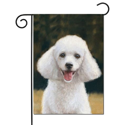 White Poodle Flag John Silver Garden