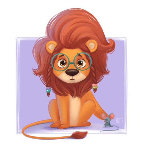 Иллюстрация Лев в стиле детский, персонажи, реклама персонажи