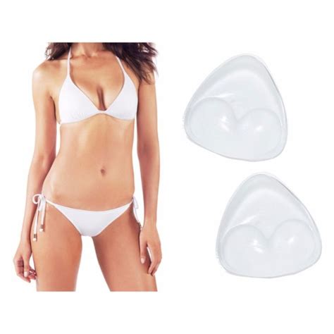 Clear Bikini Bra Pads Insert Silicone Triangle Swimsuit Push Up Double Thick Lazada PH