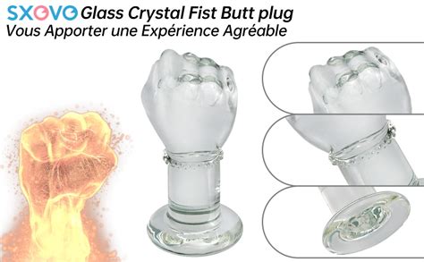 Sxovo Transparent Gode Main Verre Gode Poing R Aliste Cristal Gode Anal Sex Toy Pour Femmes
