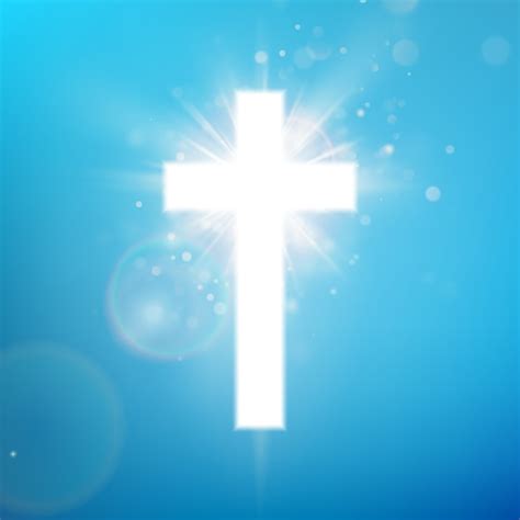 Premium Vector Shining White Cross Effect On Blue Sky Shining Saint