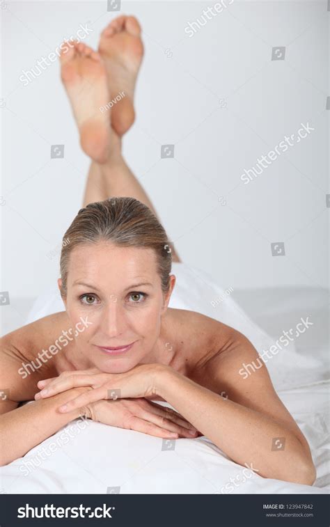 Woman Lying Naked Under White Sheet Stock Photo 123947842 Shutterstock