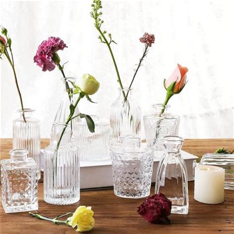 Glass Bud Vases Set Of 20 For Flowers Small Clear Bud Vases In Bulk In