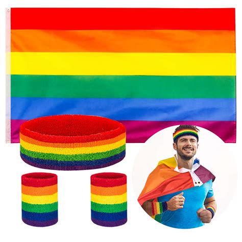 Buy Whaline Gay Pride Day Set X FT Hangable And Wearable Pride Rainbow Striped Headband